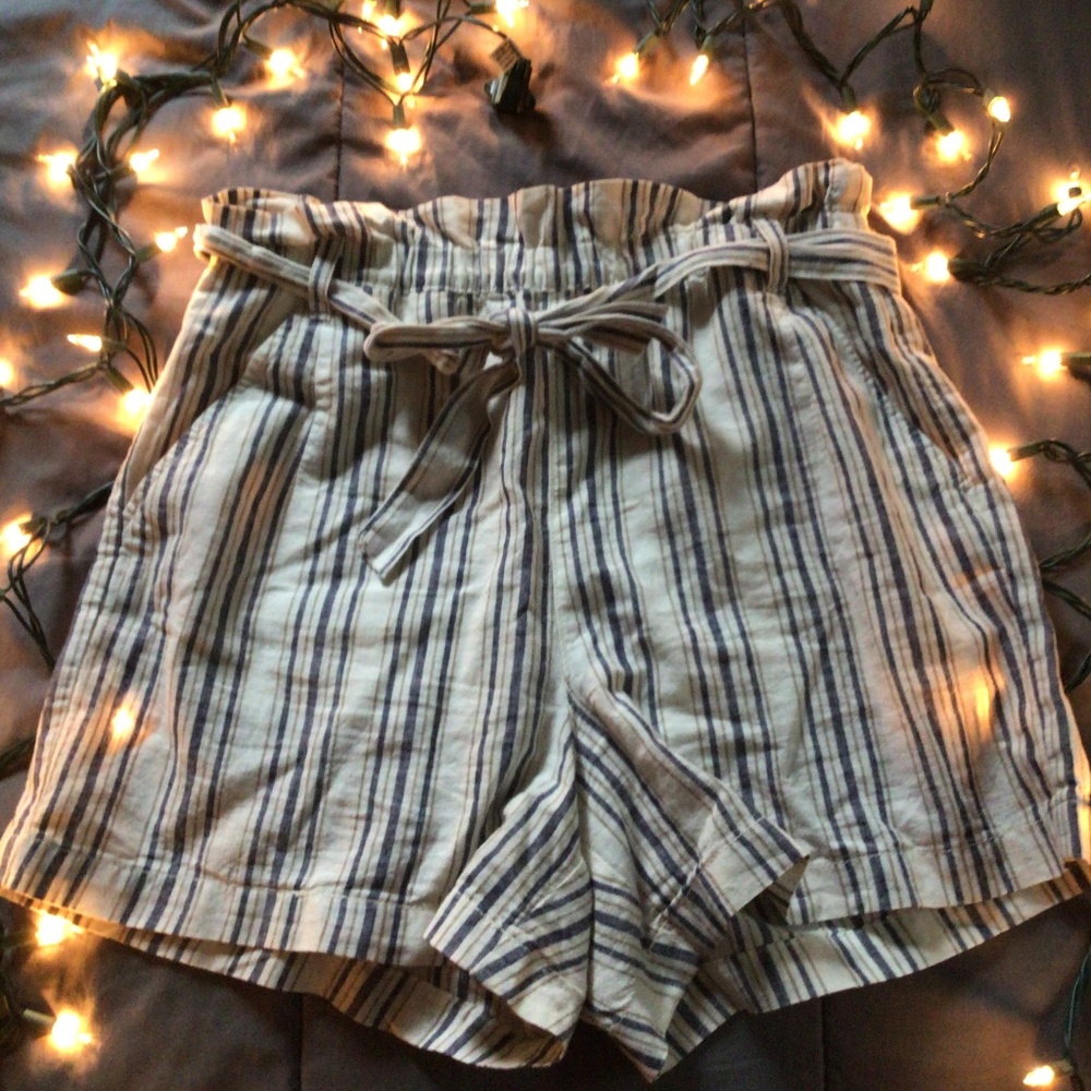 High waisted striped shorts